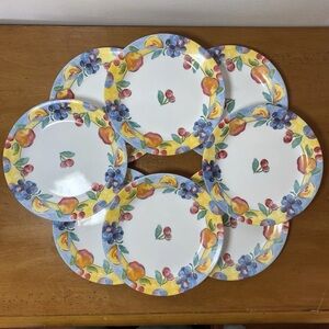 Corelle Dessert Plates Fruit Basket Bread 7 1/4" Corning Vintage 90’s Set Of 8